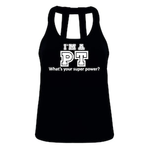 PT Personal Trainer Gift Women's Gym Yoga Running Double Strap Back Vest