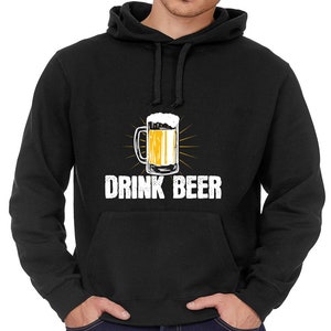 Beer Drinker Drinking Funny Slogan Dad Bod Christmas Birthday Gift Adults Mens Black Cotton Rich Fleece Lined Hoodie