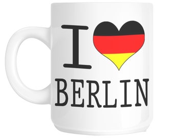 I love heart Berlin German Germany flag gift mug