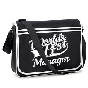 Manager Worlds Best Number One Gift Retro Messenger Bag