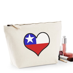 Chile flag gift women&#39;s make up accessory bag mothers day