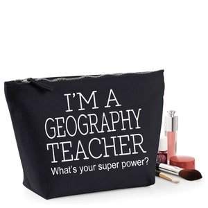 Geography Teacher Thank You Gift Women's Make Up Accessory Bag Mothers Day