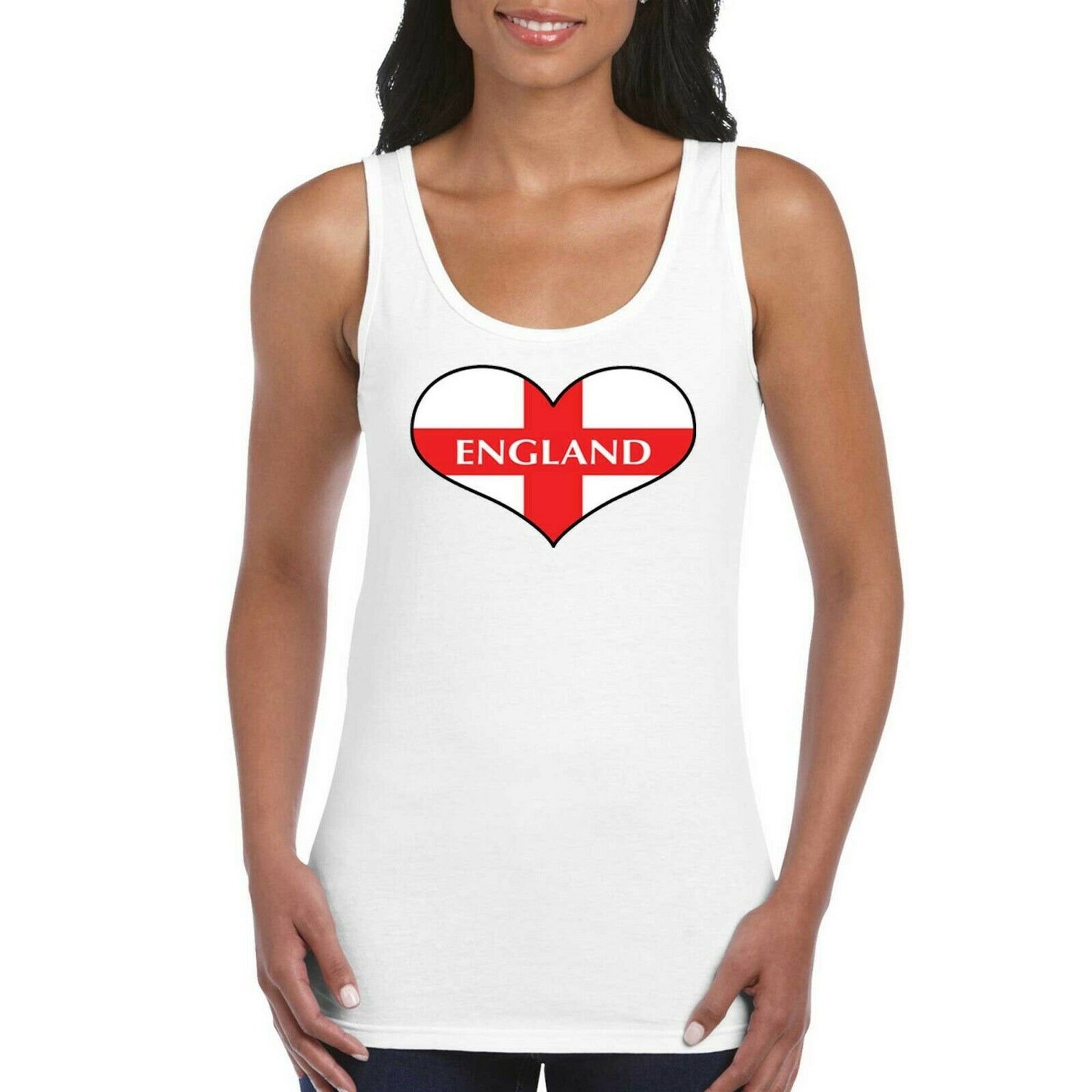 England English Heart Flag Girls Women's Ladies Tank Top Etsy