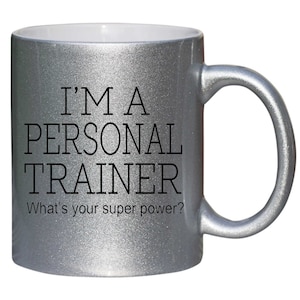 Personal Trainer Thank You Gift Silver Glitter Mug shan406