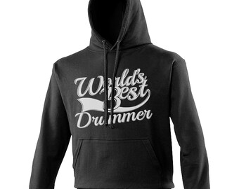 World's Best Drummer Gift Adults Mens Ladies Womens Black Unisex Hoodie