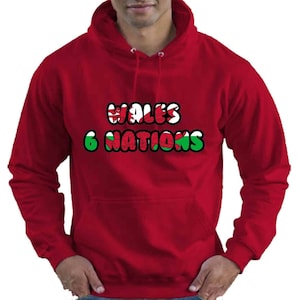 Wales welsh rugby 6 nations adult unisex mens womens hoodie hooded top gift