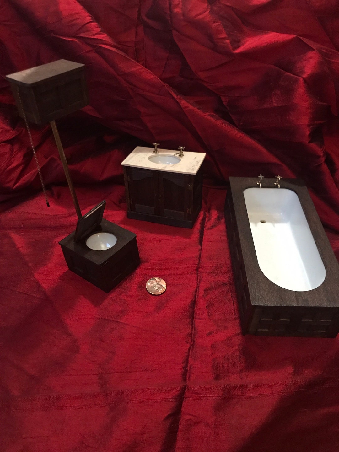Retro Wooden Bathroom Fixtures Etsy