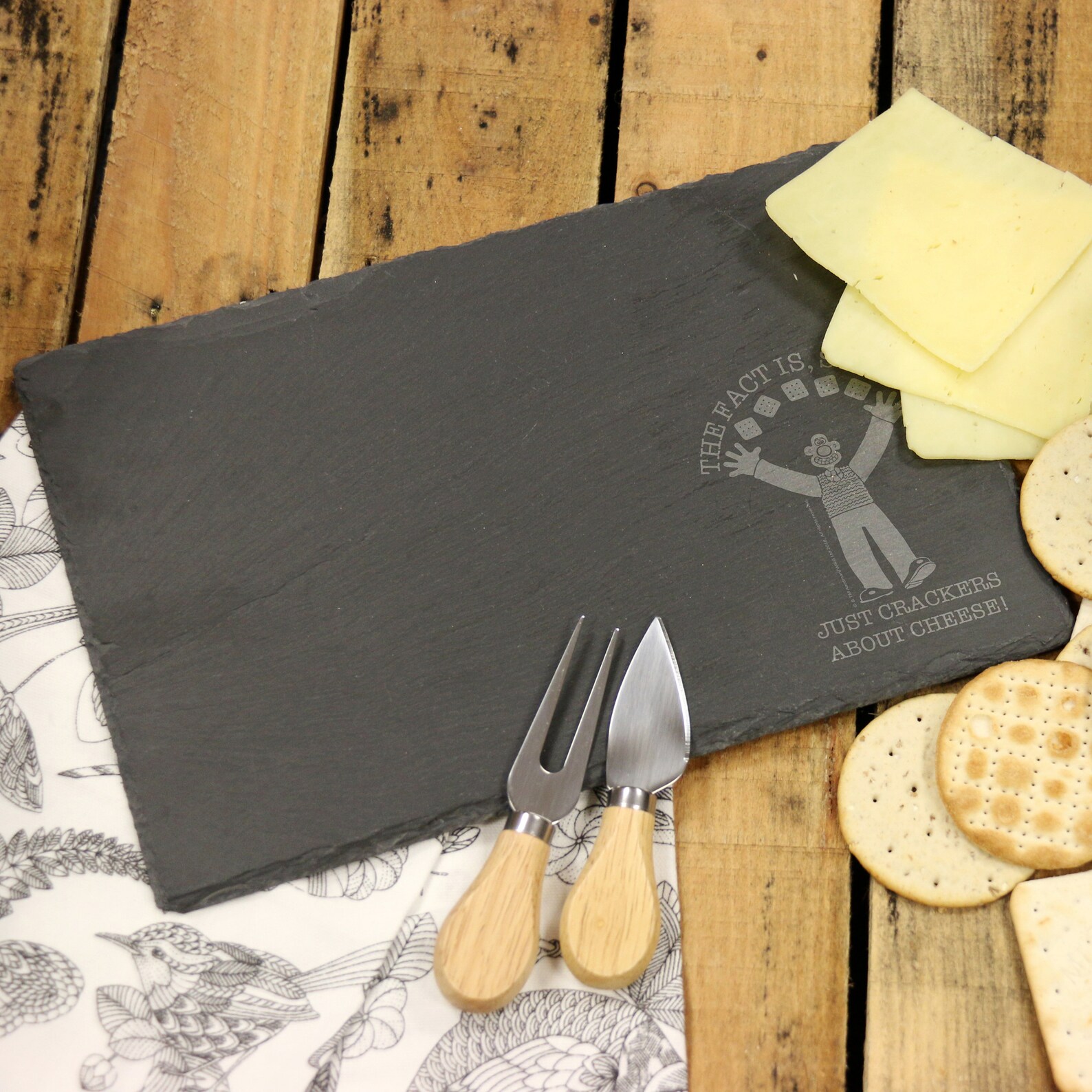 Wallace & Gromit crackers About Cheese Slate Cheese Board Etsy