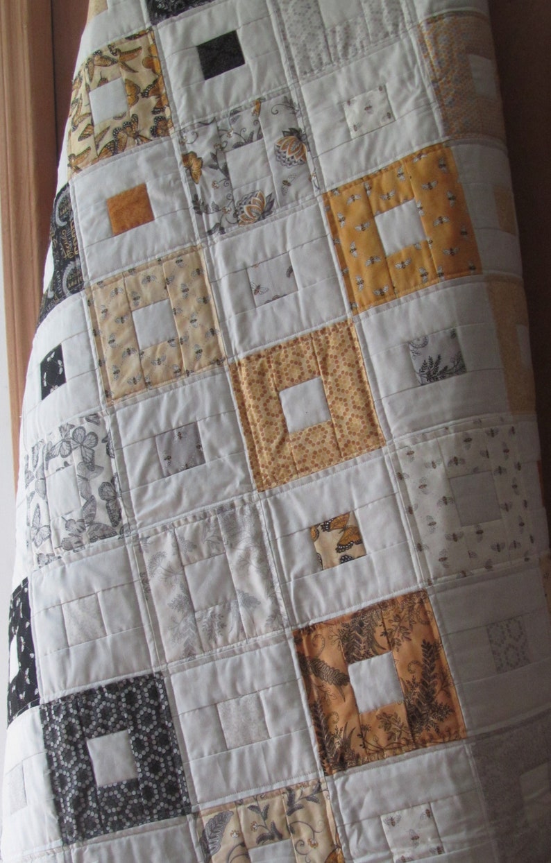 Honeybee Quilt Modern Bee Quilt Bee Quilted Throw Bee Quilt Modern Quilt Gender Neutral Teen Bee Quilt Lap Quilt Adult Bee Quilt