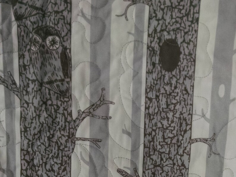 Grey Blue Woodland Quilt White Toddler Bee Quilt Baby Bee Quilt Brown Hawthorne Threads Bee Quilt Baby Quilt Owls