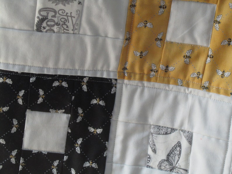 Honeybee Quilt Modern Bee Quilt Bee Quilted Throw Bee Quilt Modern Quilt Gender Neutral Teen Bee Quilt Lap Quilt Adult Bee Quilt