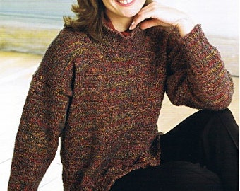 Cable Border Sweater 32-42 Patons KNITTING PATTERN 2194