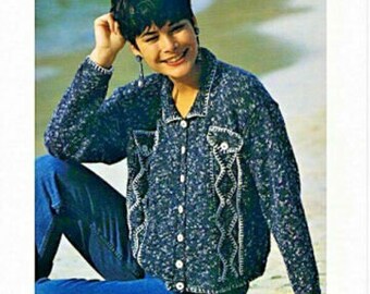 Embroidered Cable Jacket 30-40" Patons DK KNITTING PATTERN 5111