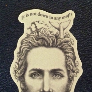 Herman Melville Portrait auf Vinyl Sticker
