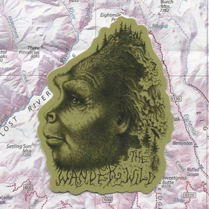 Sasquatch profile die cut vinyl sticker