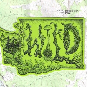 Wild Washington die cut sticker