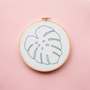 Embroidery Pattern MONSTERA, PDF Embroidery Pattern, Digital Download, Monstera Leaf Pattern, Monstera Leaf Hand Embroidery Pattern