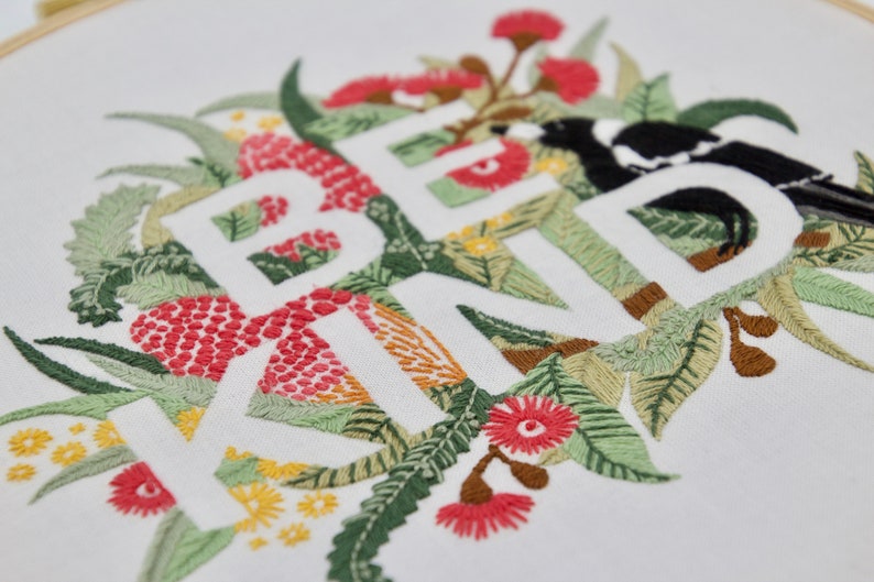 Be Kind Embroidery Pattern, PDF Digital Download, Digital Download, Floral Embroidery, Australian Natives, Thread Folk, Lauren Merrick image 2