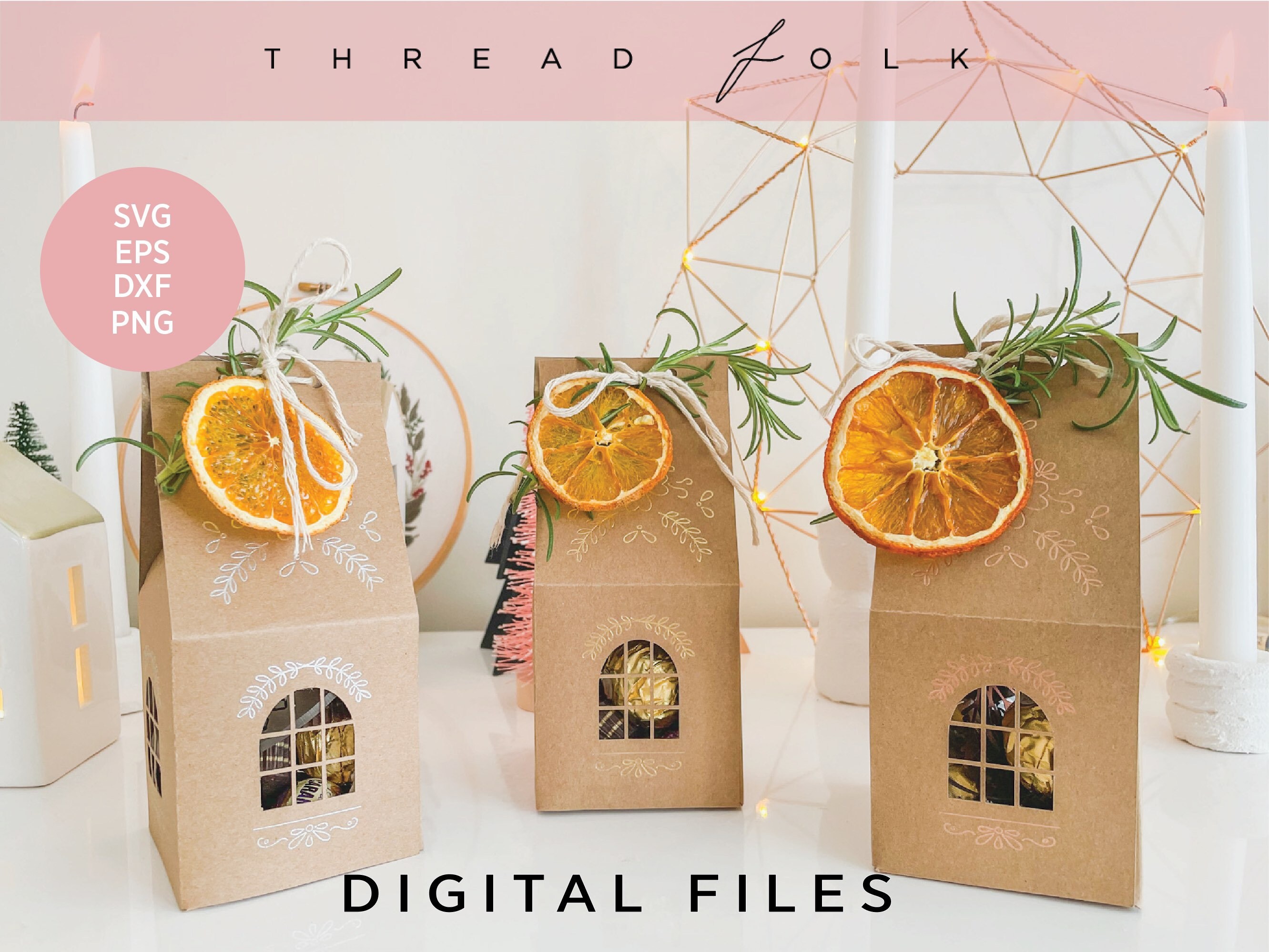 Christmas House Gift Box SVG File Cricut 3D House Svg File Etsy