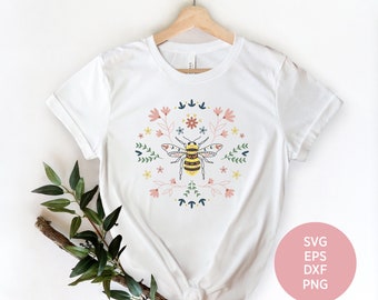 Bees Knees SVG file Cricut, Bee Svg File for Silhouette, Dxf, Bee png, Flower png, Bee Svg Flower Svg, Floral Bee Svg, Bee Svg Cut File