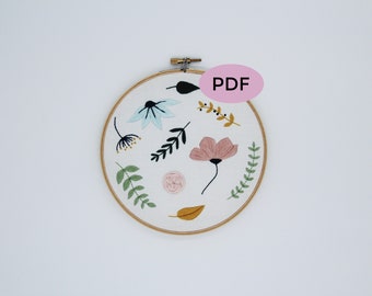 Floral Stitch Sampler Embroidery Pattern, PDF Digital Download, Digital Download, Floral Embroidery Pattern, Embroidery Supplies