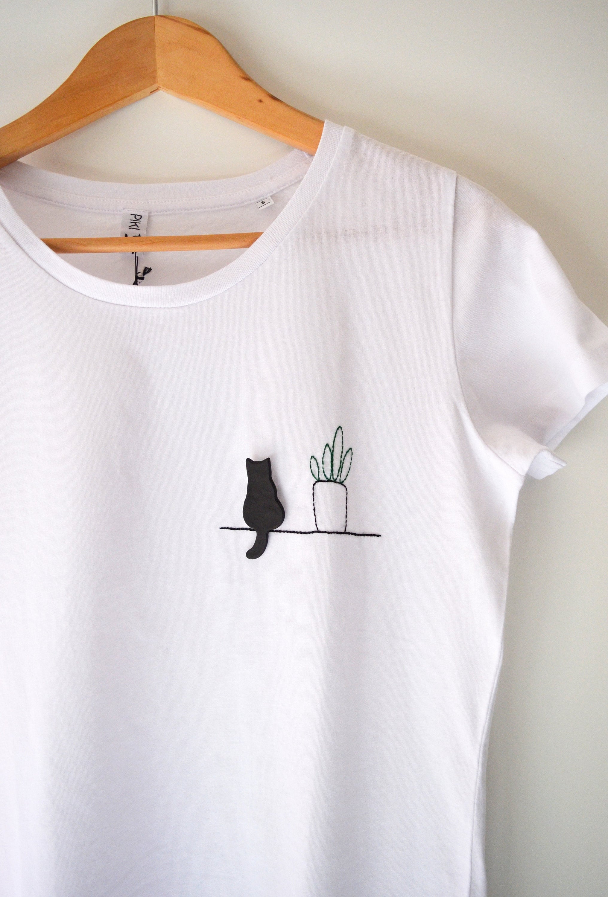Maglietta con gatto in cotone Etsy Italia