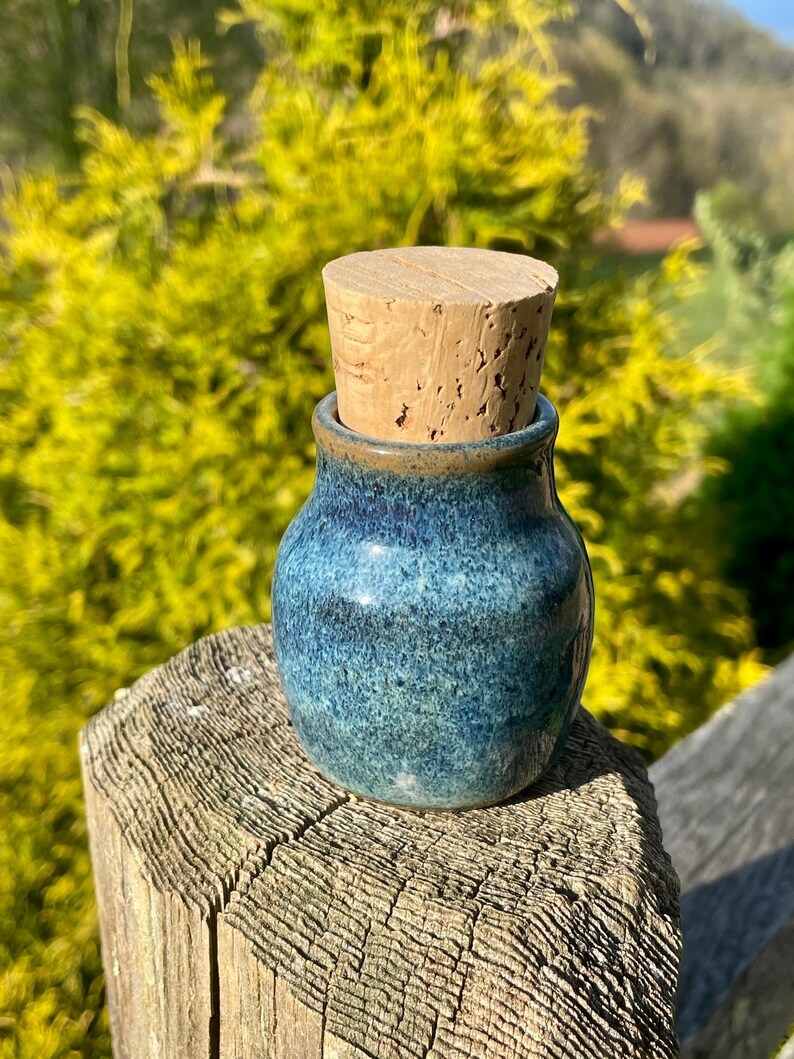 Tiny Jar Mini Jar Ceramic Corked Jar Wheel Thrown Herb Etsy