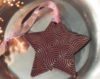 Star Christmas ornament, pottery ornament, handmade, tree decorations, ceramic ornament