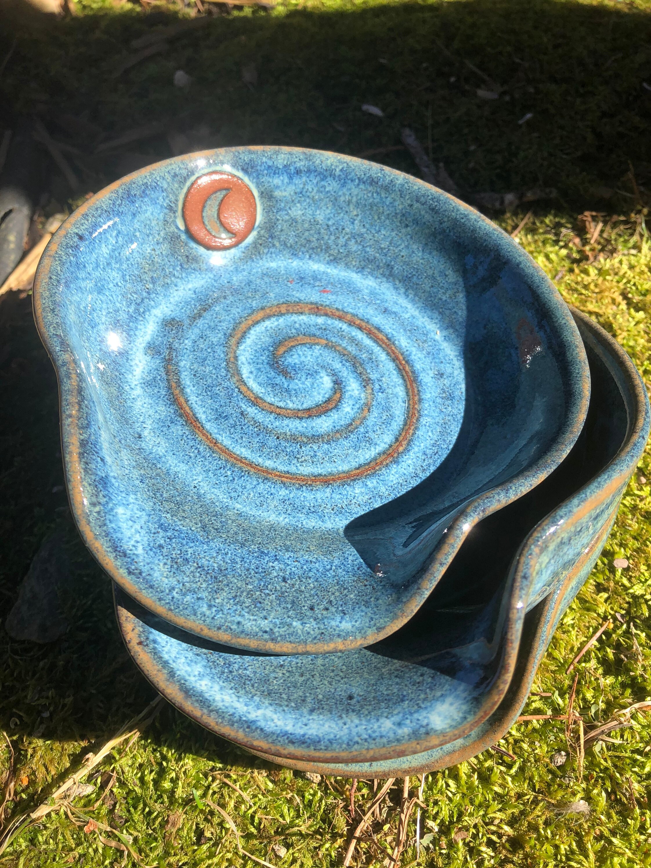 Ceramic pottery cooking spoon rest moon crescent moon Etsy