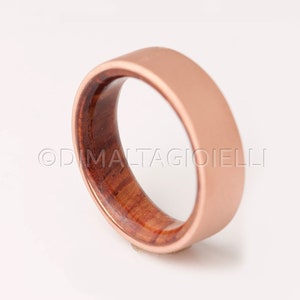 Copper Wedding Band - Copper Wood Ring - Cocobolo Ring - Man Ring - mens wood wedding band