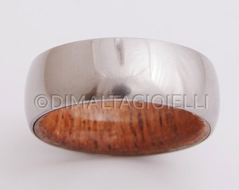 wood wedding ring titanium wedding band mens wedding band mohogany ring