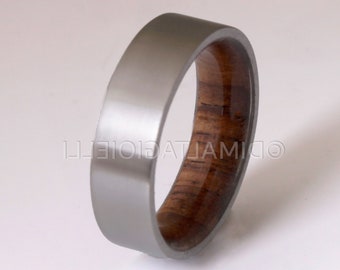 Rosewood Titanium Men's Wedding Band, Personalized Gift