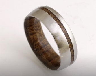 wood wedding band mens wedding ring woman band Louro Preto ring man jewelry titanium ring wood ring