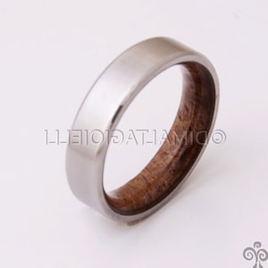 Titanium and Koa wood // Mens Wood Rings //wood Wedding Band //Men's wedding Band // beveled edge Bild 1