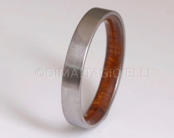 wood ring titanium band wedding ring woman wood man jewelry engagement ring wood wedding band DESERT IRONWOOD