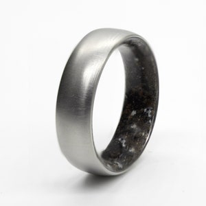 October Birthstone ring Dinosaur fossil bone black Tourmaline Raw stone man ring Statement gemstone dome comfort fitting