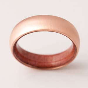 Copper Wedding Band // Copper Wood Ring // Red Cedar Ring // Man Ring // mens wood wedding band