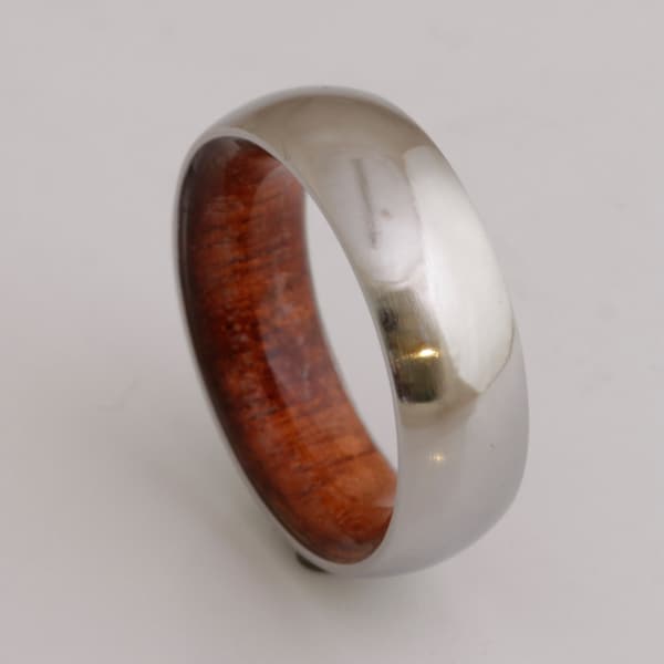 Titanium wood wedding band  Orange Agate   Mens wedding band Rings wood Wedding Band Men's wedding Band  woman man wedding ring