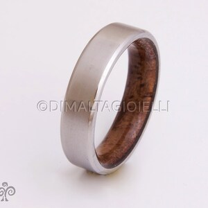 Titanium and Koa wood // Mens Wood Rings //wood Wedding Band //Men's wedding Band // beveled edge Bild 5