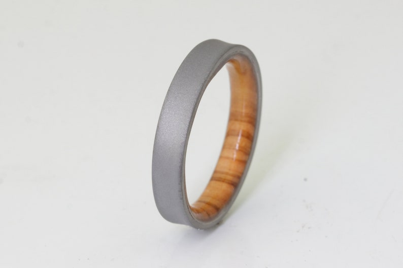 sandblasted ring wood wedding ring olive ring titanium wedding band mens wedding ring anniversary ring man woman size 3 to 16