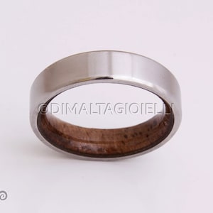 Titanium and Koa wood // Mens Wood Rings //wood Wedding Band //Men's wedding Band // beveled edge Bild 2