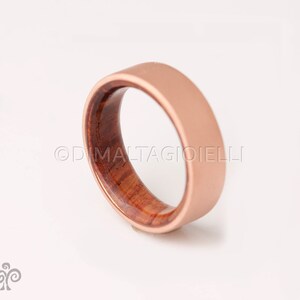 Copper Wedding Band Copper Wood Ring Cocobolo Ring Man Ring mens wood wedding band image 8