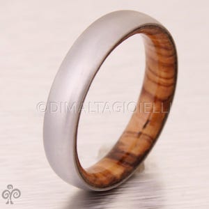 titanium olive ring  wood ring  mens wood ring  wood wedding band  mens wedding ring  her him ring