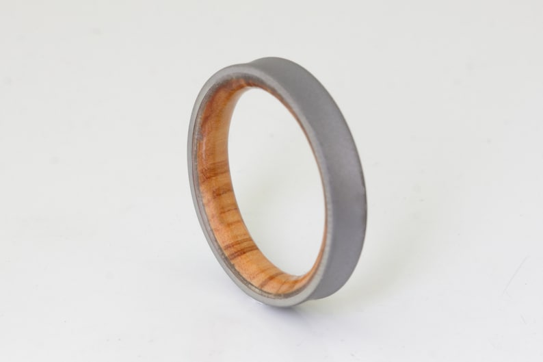 sandblasted ring wood wedding ring olive ring titanium wedding band mens wedding ring anniversary ring man woman size 3 to 16