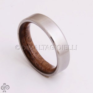 Titanium and Koa wood // Mens Wood Rings //wood Wedding Band //Men's wedding Band // beveled edge Bild 7