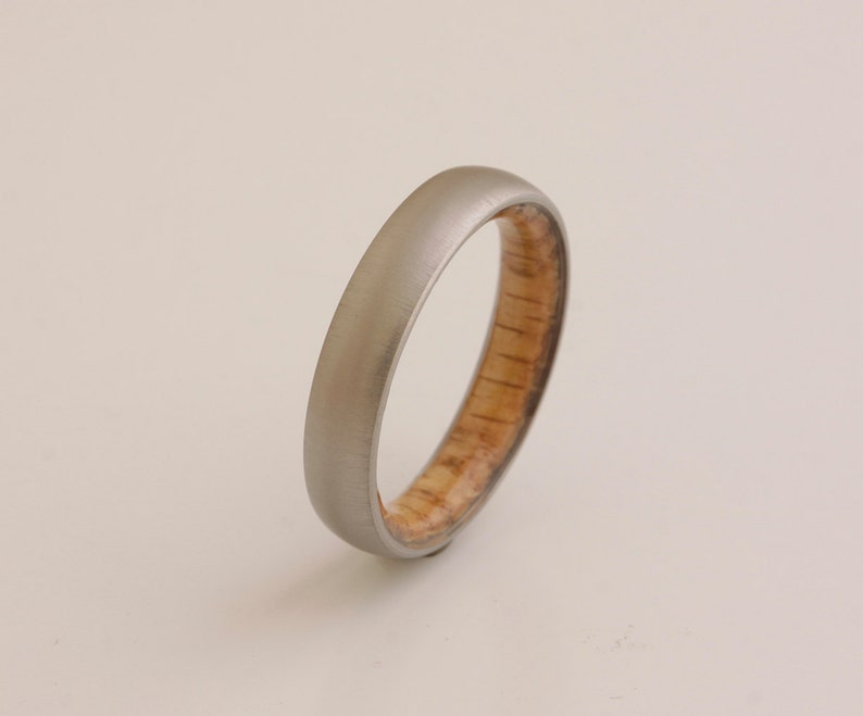 Bourbon Barrel Ring Mens Wedding Band Titanium Wood Ring Etsy