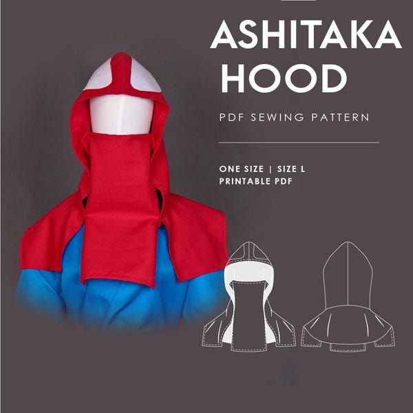 Hood & Face Cover - PDF Sewing Pattern｜Male L size