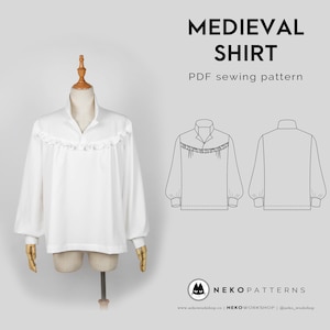 Medieval Shirt - PDF Sewing Pattern｜Male L size