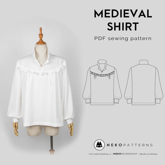 Medieval Shirt - PDF Sewing Pattern｜Male L size