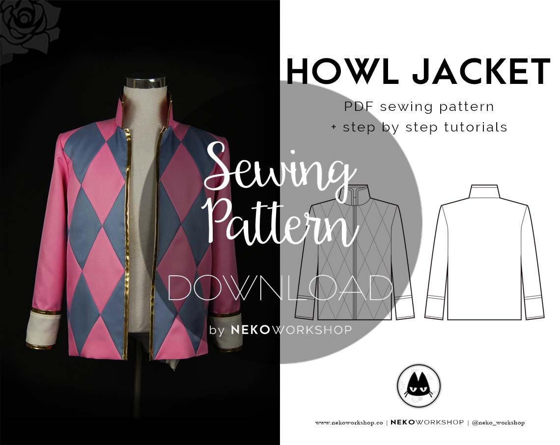 Howl Jacket PDF Sewing Pattern TutorialMale M size Etsy